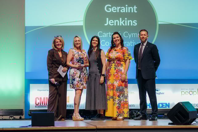 Our activity coordinators Teresa, Victoria and Sally accepting the award on Geraint's behalf.